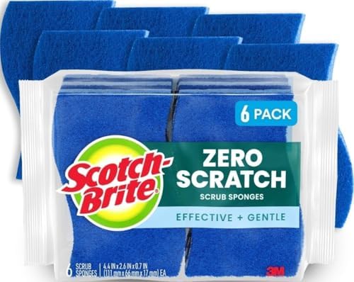 Scotch-Brite Zero Scratch Scrub Sponge, 6 Pack by Scotch-Brite
