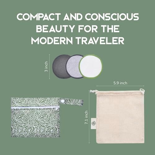 GREENZLA Reusable Makeup Remover Pads |12 Pack | Travel Set - Image 6