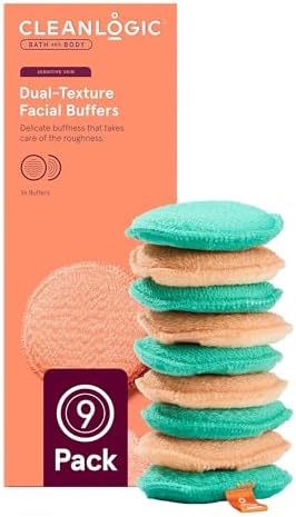 Cleanlogic Exfoliating Dual-Texture Facial Pads - Makeup Remover - 9 Count by Cleanlogic