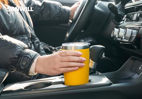 SUNWILL Coffee Tumbler, 20 oz Insulated Travel Mug Stainless Steel - Image 6