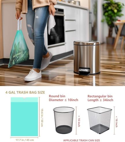 AYOTEE Compostable Trash Bags 4 Gallon Drawstring Trash Bags,100 Count - Image 3