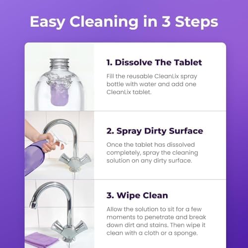 Cleaning Spray with Concentrated Cleaning Tablets, Multi Purpose Cleaning System, Cleaner for Instant Stain Removal (6 pcs) - Image 5
