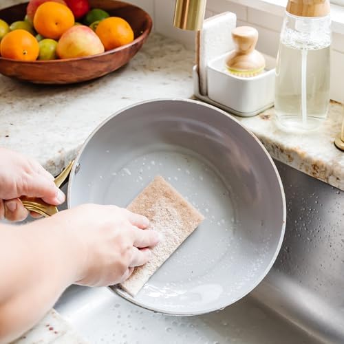 Full Circle Walnut Shell Scour Pads, Pack of 8, Powerful, Safe for Nonstick - Image 6