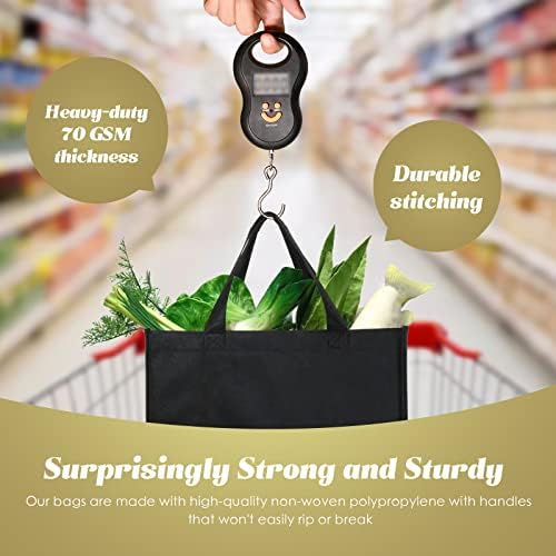 Reginary 100 PCS Non Woven Tote Bags Bulk,Black - Image 7