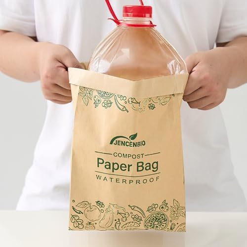 Compostable Paper Bag Leakproof Kitchen Food Waste Bag 30 Bags Waterproof Bin Liner with BPI Certified - Image 5