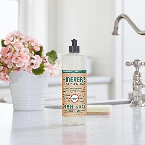 MRS. MEYER'S CLEAN DAY Kitchen Essentials Set, Includes: Hand Soap, Dish Soap, and All Purpose Cleaner, Geranium, 3 Count Pack - Image 4