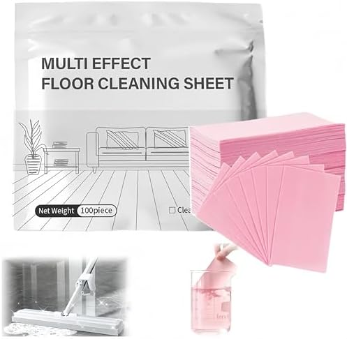 Floor Cleaning Tablets Multi-Surface Cleaner, 2026 Upgraded Floor Cleaning Tablets Sheets Sheets Dissolvable Pre-Measured Deep Cleaning Cleaning Solution for Tile Wall Tiles, Glass (Pink, 100 Pcs) by Unknown