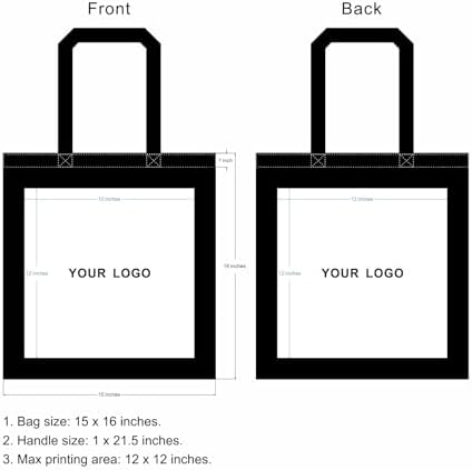 TOPDesign 240-Pack Custom Cotton Tote Bags with Logo, Bulk Personalized Cloth Bags, Suitable for DIY, Advertising, Promotion, Gift, Activity (Black) - Image 4