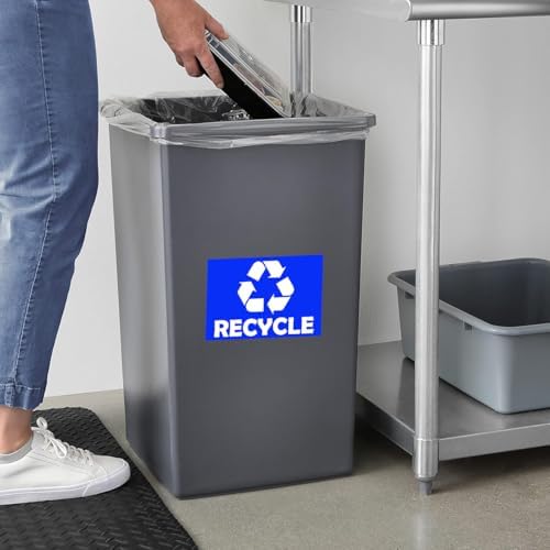 Trash Recycle Compost Stickers Set of 3 Recycle Sticker Vinyl Decal for Recycle Bin, Compost Bin, Trash Can Symbol to Organize Garbage containers Trash Can (Recycle Blue, 10x7inch) - Image 3