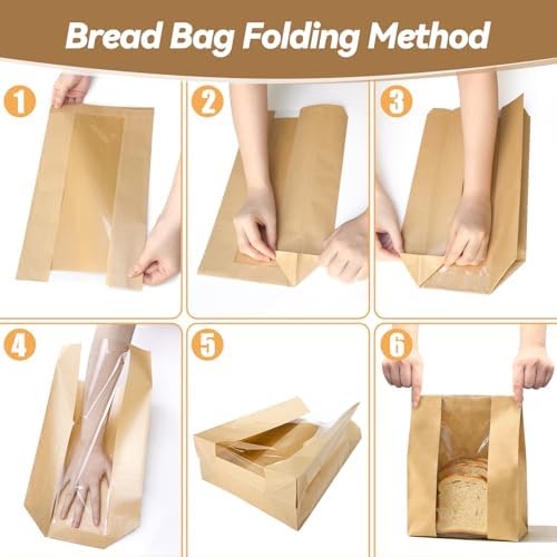 Tripho 50 Pcs Extra Thick Bread Bags for Homemade Bread with Clear Window - Image 6