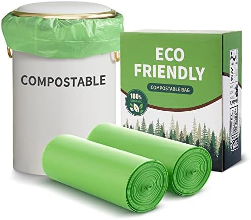 Compostable 8 Gallon Trash Bags Compost Small Garbage Bag Extra Thick 0.87 Mil for Kitchen Bathroom BPI Certified 30 Counts, Green by Eargardin