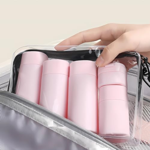 Travel Bottles for Toiletries, 5 Pack Travel Size Containers, TSA Approved Leak Proof - Silicone Toiletry Containers with Clear Bag for Shampoo, Conditioner & Lotion, Travel Essentials - Image 4