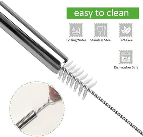 16 Pack of Reusable Stainless Steel Metal Straws - Image 3