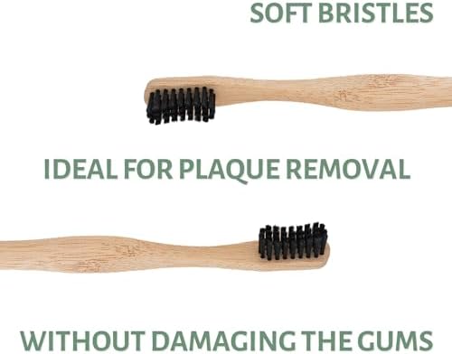 Living Well Dr. Michelle Bamboo Charcoal Toothbrush, Wood Color 4 Pack - Image 3