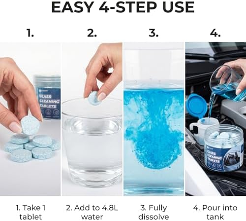 Coldcool 200-Pack Car Windshield Washer Tablets - Washer Fluid Tablets Glass Cleaner Concentrate, Car Windshield Wiper Fluid, Safe for All Vehicles. - Image 5