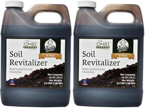 Farmer’s Secret Soil Revitalizer - Organic (OMRI Listed) Dirt Health Booster - Liquid Compost Soil Amendment - Activated Humic Acid (32oz) (Pack of 2) by FarmersSecret