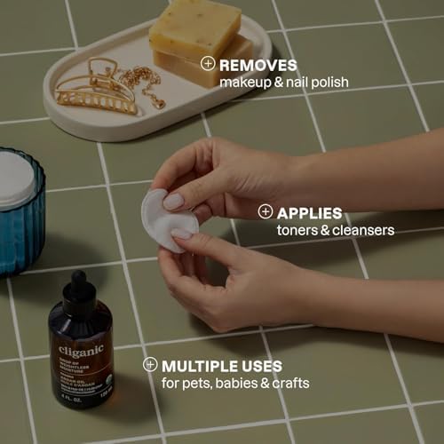 Cliganic Premium Cotton Rounds for Face (500 Count) | Makeup Remover Pads, Hypoallergenic, Lint-Free | 100% Pure Cotton (Packaging May Vary) - Image 5