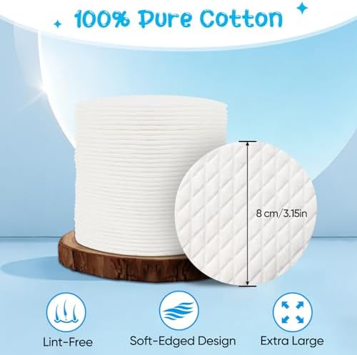 Premium Cotton Rounds（120 Count， Pack of 2 - Cotton Pads for Face, 100% Cotton Makeup Remover Pads, Soft and Lint-Free, for Removing Makeup, Nail Polish - Image 2