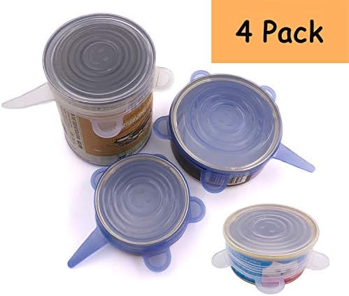 COMTIM Pet Food Can Lids, Silicone Stretch Can Lids Covers for Dog Cat Food, Reusable Expandable Universal Size Fit Most Cans and Jars, 4 Pack - Image 2