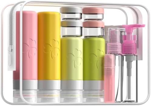 INSFIT 23 Pack Travel Bottles for Toiletries, TSA Approved Silicone Travel Size Toiletries with Toiletry Bag, BPA Free Leak Proof Refillable Travel Essentials for Liquids Shampoo Conditioner Lotion by INSFITPortableTravelBottles