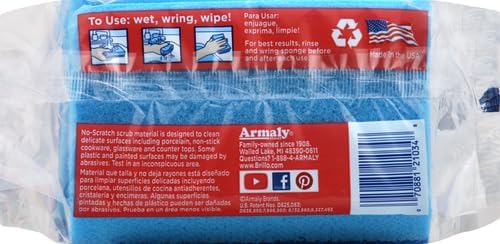 Brillo Estracell No Scratch Scrub Sponge with Wedge Edge, 3-Count - Image 3