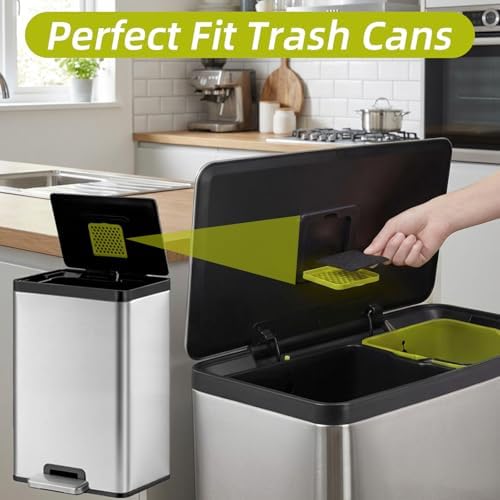 12 Pack Trash Can Odor Filter Refills for Compost Bin, Square Activated Carbon Compost Filters for Countertop Bin, Activated Carbon Filter Charcoal Deodorizer Sheets for Indoor Trash Cans - Image 4