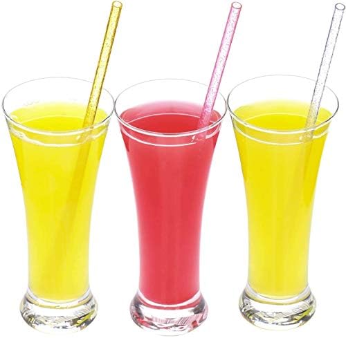 Dakoufish BPA-Free 12 Piece 11 Inch Reusable Clear Plastic Glitter Sparkle Drinking Straw Plus one Cleaning Brush (Rose,11inch) - Image 5