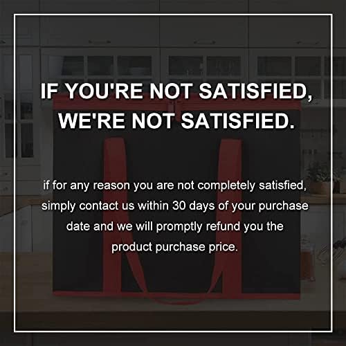 Bodaon 2-Pack Insulated Reusable Grocery Shopping Bags, X-Large Picnic Cooler Bag with Zipper Zippered Top Cold, Black with Red Edge - Image 6