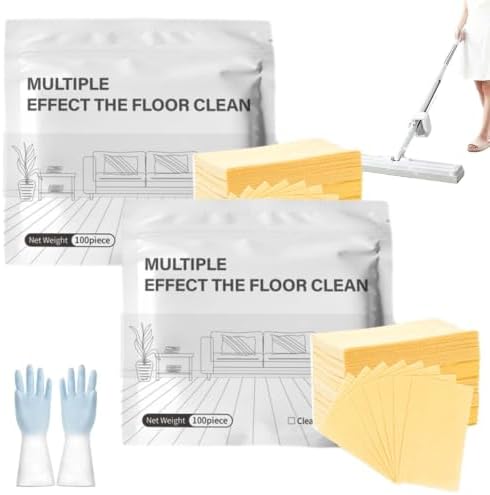 100-Piece Multi-Surface Floor Cleaning Tablets, Multi-Surface Floor Cleaning Tablets, Multiple Effect the Floors Clean, Concentrated Cleaner for Hardwood, Tile, Laminate & More (Yellow, 2bags) by Unknown