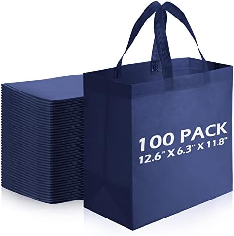 Reginary 100 PCS Non Woven Tote Bags Bulk,Navy Blue by Reginary