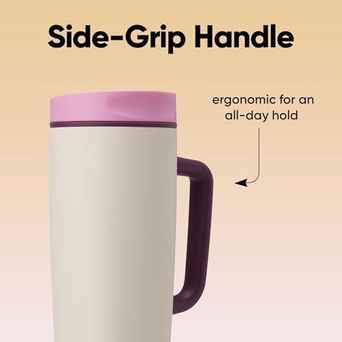 Owala SmoothSip Slider Stainless Steel Insulated Travel Mug with Handle, 100% Leak Proof, For Hot and Cold Drinks, Travel Friendly with Sliding Lock Lid, BPA Free, 24 oz, Daybreak - Image 5