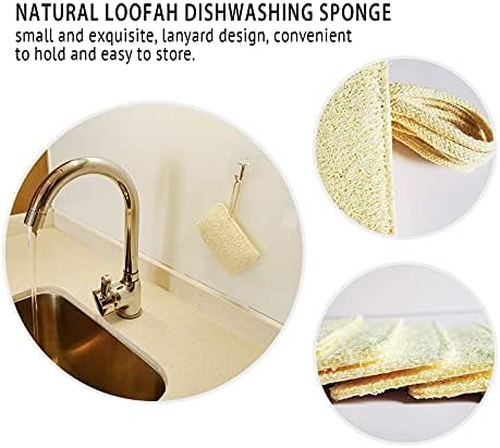 YIOINGJIE Natural Loofah Kitchen Dish Sponges,6 Pack - Image 5