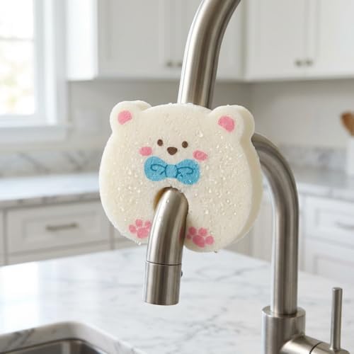 4 Pack Cute Animal Cellulose Sponges - Eco-Friendly Natural Wood Pulp Dish Sponges for Kitchen - Non-Scratch Scrub Pads for Dishes, Pots & Household Cleaning - Aesthetic & Functional Gift - Image 7