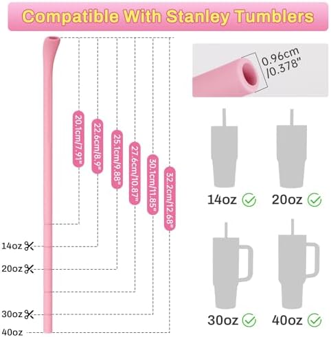 NiHome 6PCS Silicone Anti-Wrinkle Straws Fit for Stanley 40oz 30oz Tumblers - Image 3