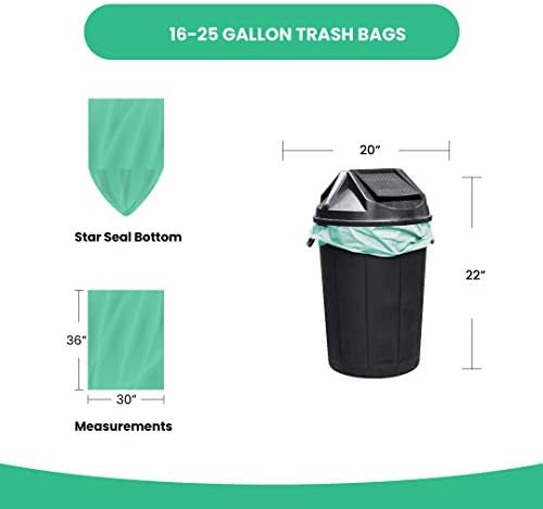 Reli. Compostable 16-25 Gallon Trash Bags | 100 Count Bulk | Green - Image 4