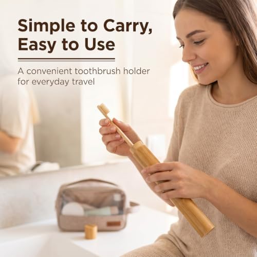 1 PC Bamboo Toothbrush Tube Case Holder Travel Camping Bathroom Accessory Toothbrushes Accessories Toothbrush Travel Containers - Image 6