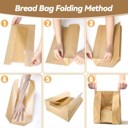 Tripho 100 Pcs Extra Thick Bread Bags for Homemade Bread with Clear Window - Image 6