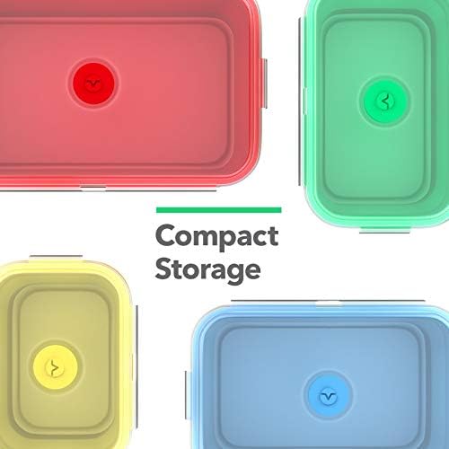 Vremi Silicone Food Storage Containers with BPA Free Airtight Plastic Lids - Image 6