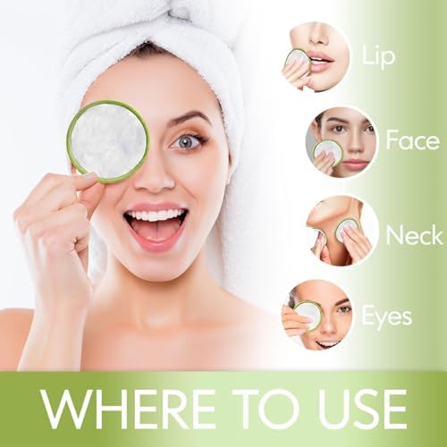 28 Pack Reusable Makeup Remover Face Pads with Laundry Bag Washable Soft and Comfortable Cleaning Face Skin,Washable Bamboo Cotton Rounds Multicolour - Image 2