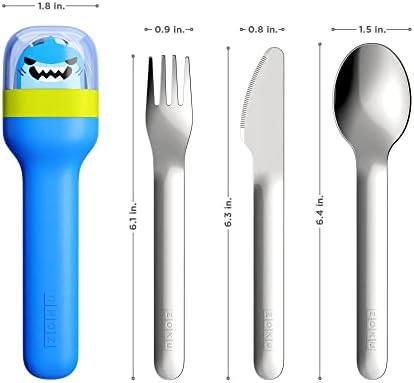 ZOKU Kids Pocket Utensil Set, Shark - Stainless Steel Fork, Knife, and Spoon in Case - Portable Design for Travel, School, Picnics, Camping and Outdoor Home Use - Image 3