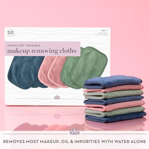 S&T INC. Makeup Remove Wipes, 7 Pack + Bag, 4.5" x 6.5", Assorted Colors - Image 2