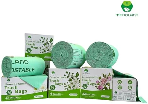 BPI Certified Compostable Trash Bags 13Gallon (30 Count) - 3X Thicker Than Regular, Leak & Tear Resistant for Kitchen/Garden/Food Waste, 90-Day Breakdown in Home/Industrial Use, 0.91mils Plant-Based - Image 5