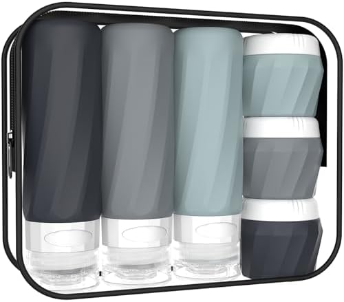 6Pcs Travel Bottles for Toiletries, Silicone Travel Size Containers Set by YIIMER