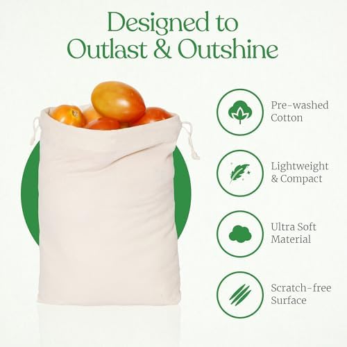 Greenmile Organic Cotton Reusable Produce Muslin Bags - Image 2