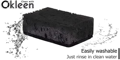Black Multi Use Scrub Sponges. Made in Europe. 18 Pack, 4.3x2.8x1.4 inches. Heavy Duty Fiber. Odorless Durable Scrubber for Kitchen and Household Cleaning - Image 3