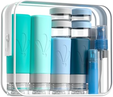 INSFIT 17 Pack Travel Bottles for Toiletries, TSA Approved 3oz 2oz Travel Size Toiletries, BPA Free Leak Proof Squeezable Silicone Tubes Travel Essentials for Shampoo Conditioner Lotion Soap by INSFITPortableTravelBottles