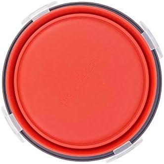 CARTINTS 1200ml Large Collapsible Meal Prep Containers, Reusable Silicone Food Storage Containers, Stackable Fridge Storage Containers, With Leakproof Lids, Microwave and Freezer Safe, Red - Image 4