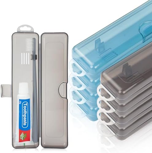 Travel Toothbrush Holder (10-Pack, Gray,Blue) by Buyitnow
