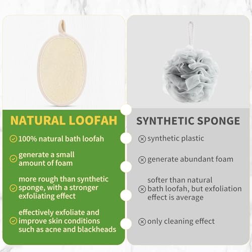 6 Pack Large Size Natural Loofah Body Scrubber for Exfoliating - Image 3