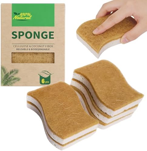 6PCS Natural Loofah Dish Sponges, Biodegradable Non-Toxic Loofah Dish Scrubbers for Washing Dishes by Unknown